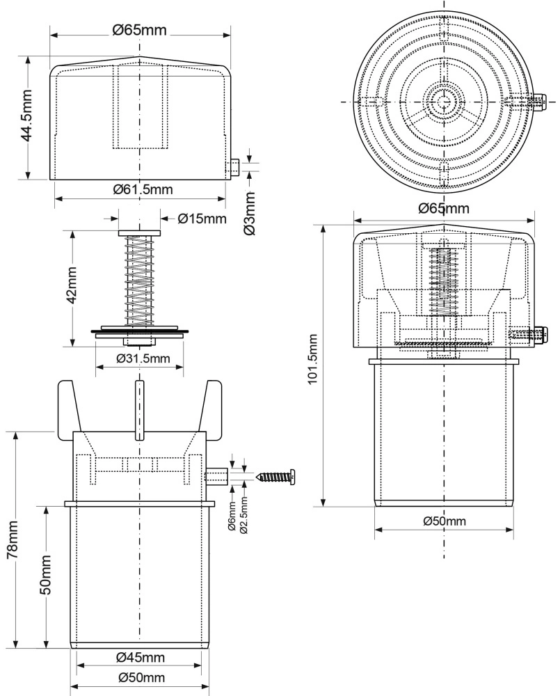 Клапан вентиляционный DN 50 д/канализации (канализационный аэратор), 8,2л/сек McAlpine